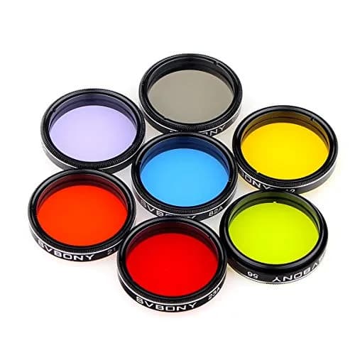SVBONY Telescope Filters 1.25" Moon, CPL, Five Color Filter Kit(7PCS) | Multi-Coated Optical Glass for Astronomy thumbnail 1
