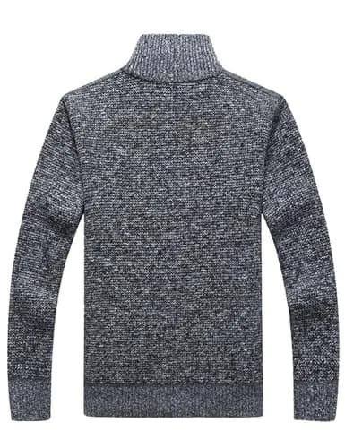 Yeokou Men's Slim Fit Zip Up Casual Knitted Cardigan Sweater with Pockets (Medium, Dark Grey) | Soft Cashmere Blend, Casual & Warm thumbnail 7