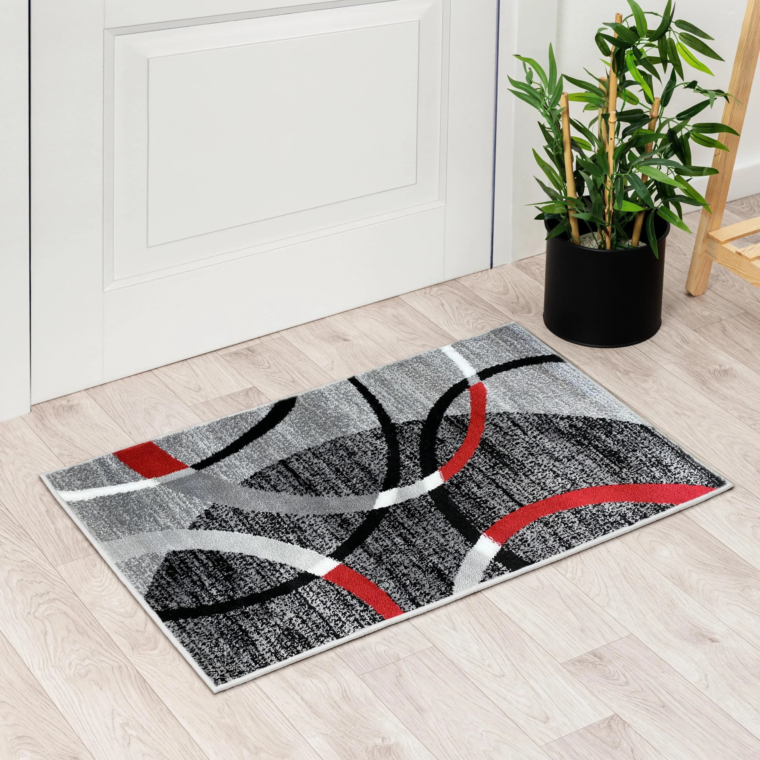 Persian Rug Co. Modern Geometric Area Rug Gray 2x3 | Elegant & Durable — Grey