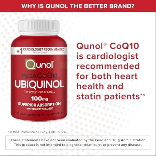 Qunol Mega Ubiquinol CoQ10 100mg Softgels (100 Count) | Superior Absorption for Heart Health thumbnail 3