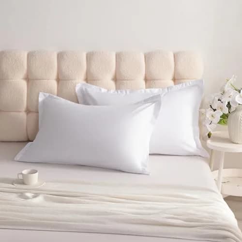 NTBAY Pillow Shams Set of 2 | Microfiber, White, 20 x 26 Inches thumbnail 7