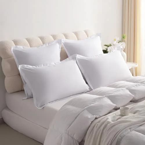 NTBAY Pillow Shams Set of 2 | Microfiber, White, 20 x 26 Inches thumbnail 2