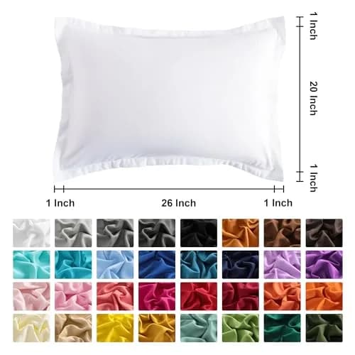 NTBAY Pillow Shams Set of 2 | Microfiber, White, 20 x 26 Inches thumbnail 3