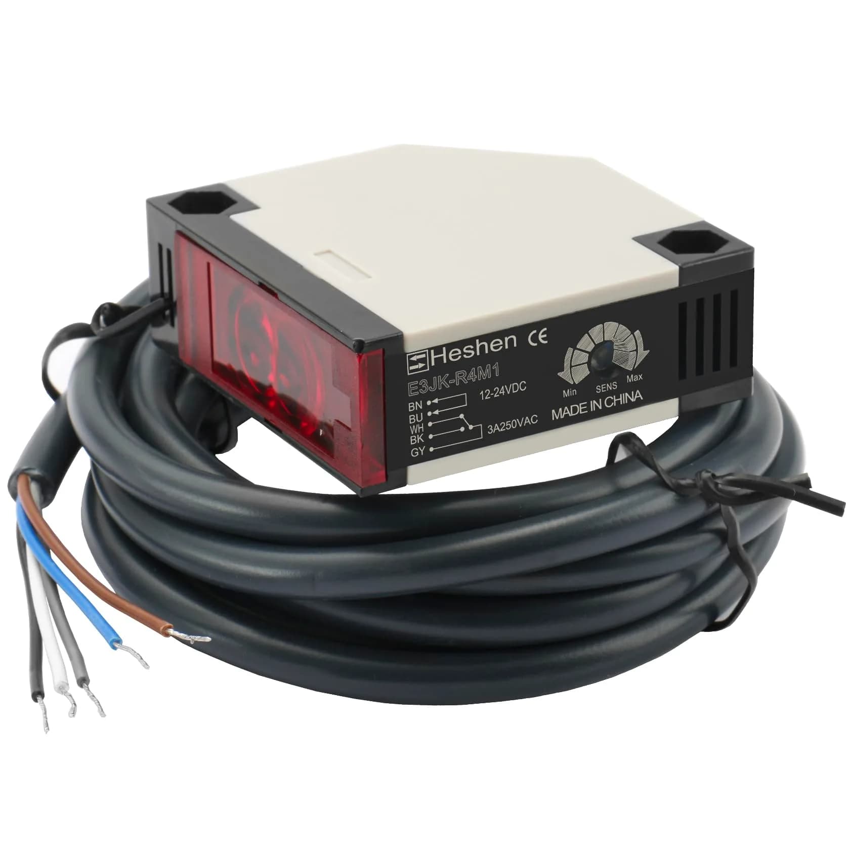 Heschen Photoelectric Sensor Switch DC12-24V 4m Detection Range | Feedback Reflection Type - main product image