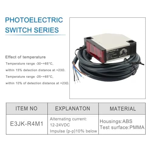 Heschen Photoelectric Sensor Switch DC12-24V 4m Detection Range | Feedback Reflection Type thumbnail 4