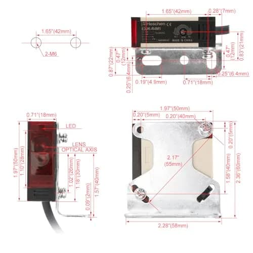 Heschen Photoelectric Sensor Switch DC12-24V 4m Detection Range | Feedback Reflection Type thumbnail 2