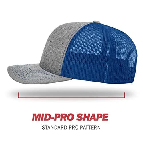 Richardson 112 Trucker Cap - Heather Grey/Royal, One Size - view 3