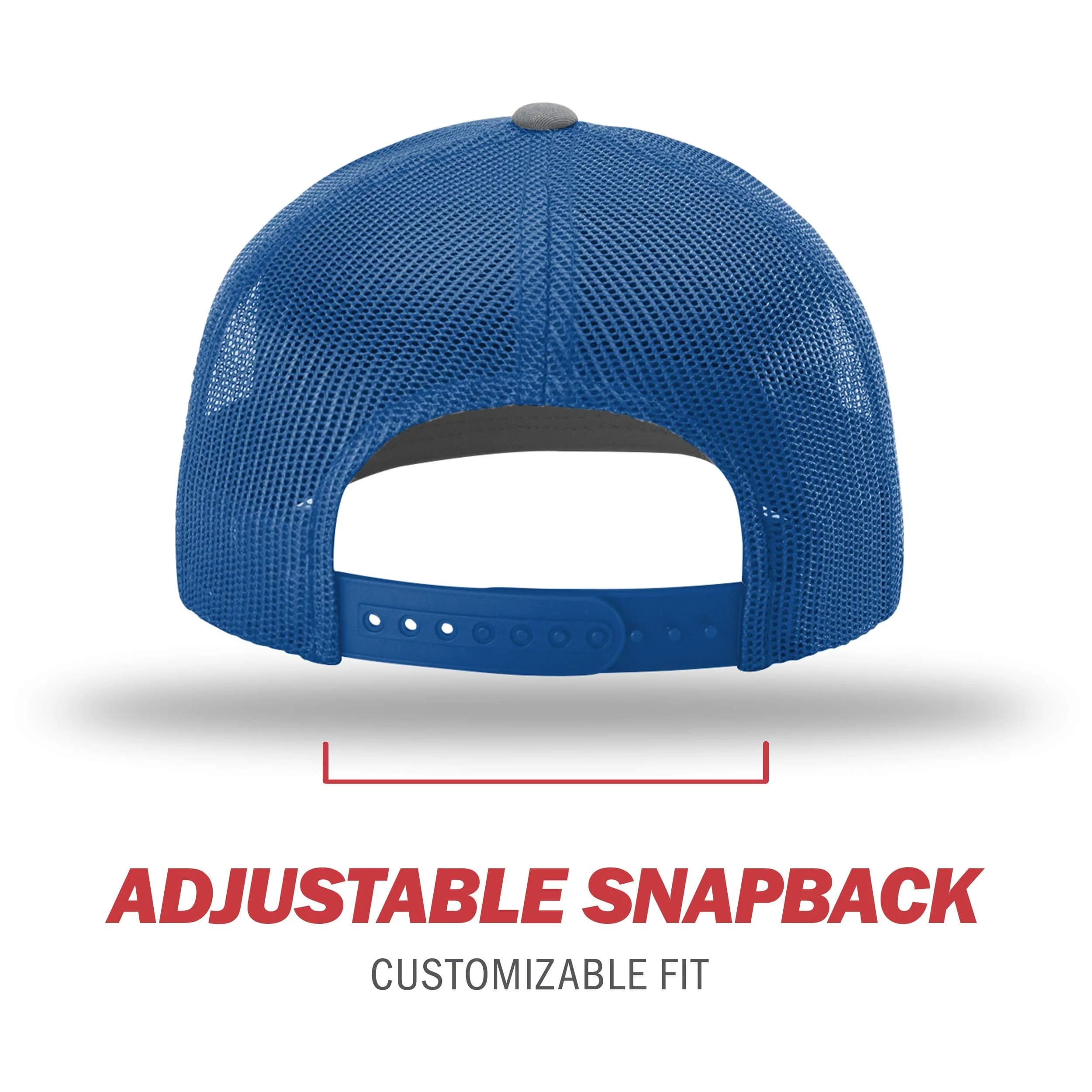 Richardson 112 Trucker Cap - Heather Grey/Royal, One Size thumbnail 4