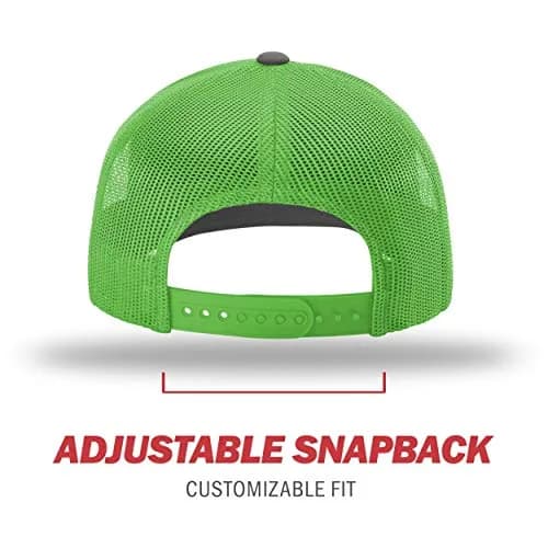 Richardson 112 Split Charcoal/Neon Green Trucker Baseball Cap - One Size - view 4