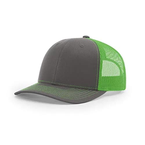 Richardson 112 Split Charcoal/Neon Green Trucker Baseball Cap - One Size - main product image