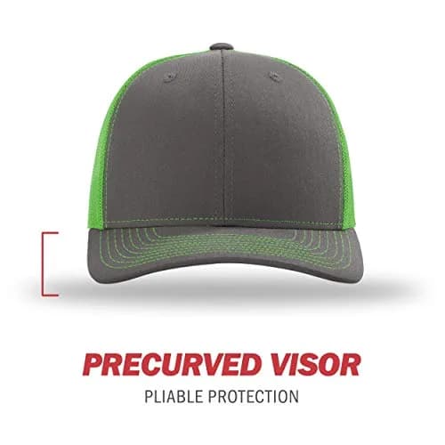 Richardson 112 Split Charcoal/Neon Green Trucker Baseball Cap - One Size - view 2
