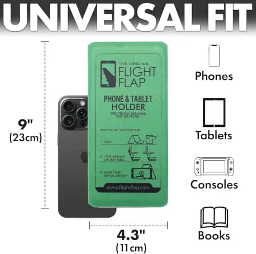 Flight Flap Airplane Phone Holder, Flexible Folding Cellphone Stand, Green | Travel & Long Flight Accessory thumbnail 6