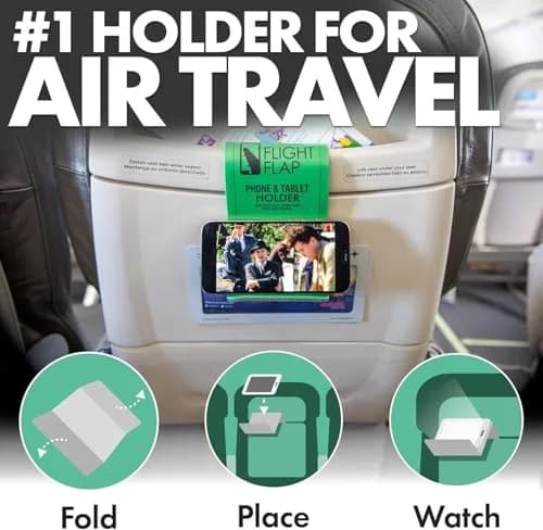 Flight Flap Airplane Phone Holder, Flexible Folding Cellphone Stand, Green | Travel & Long Flight Accessory thumbnail 2