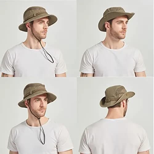 KeepSa Cotton Sun Hat Men Wide Brim Bucket Safari Boonie | Breathable, Foldable & UV Resistant (70-120c) thumbnail 5