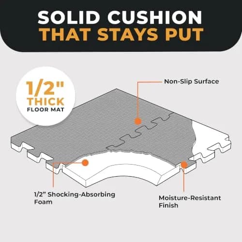 BalanceFrom Puzzle Exercise Mat 1/2-inch Thick | Interlocking Foam Floor for Home & Gym thumbnail 4