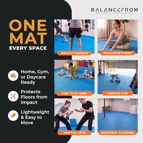 BalanceFrom Puzzle Exercise Mat 1/2-inch Thick | Interlocking Foam Floor for Home & Gym thumbnail 5