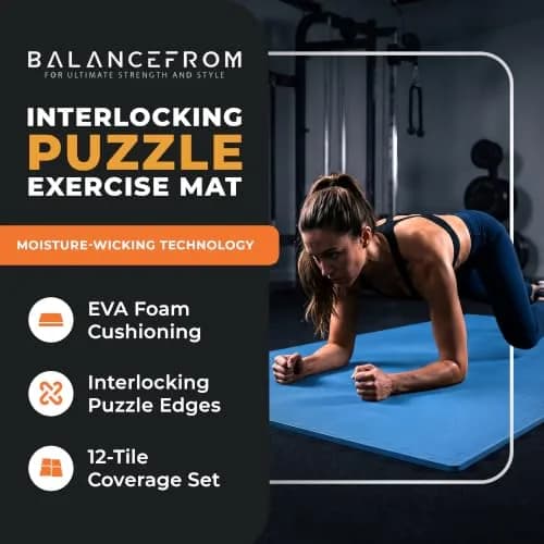 BalanceFrom Puzzle Exercise Mat 1/2-inch Thick | Interlocking Foam Floor for Home & Gym thumbnail 2