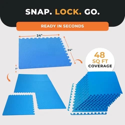 BalanceFrom Puzzle Exercise Mat 1/2-inch Thick | Interlocking Foam Floor for Home & Gym thumbnail 3