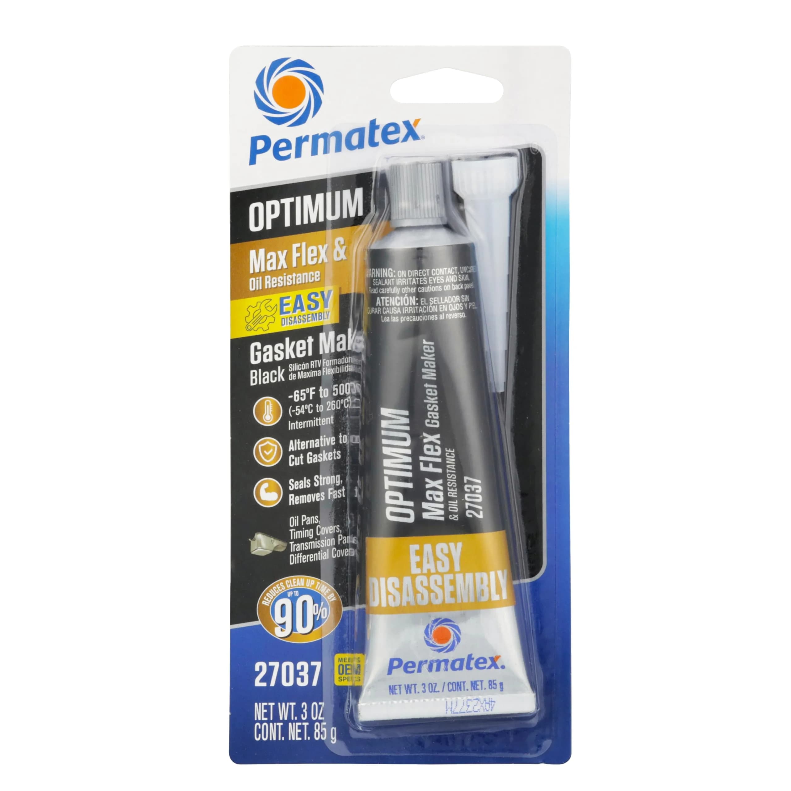 Permatex Optimum Black Gasket Maker 3 oz | Sensor-safe, Oil-Resistant Sealant for Automotive Use