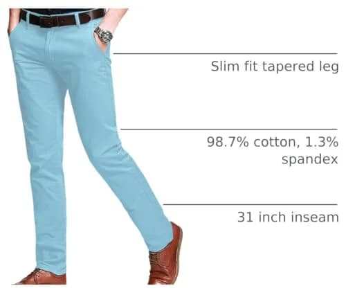 Match Men's Slight Stretch Regular Fit Chino Casual Pants 29 Navy Blue | All-Season Comfort & Modern Fit thumbnail 4