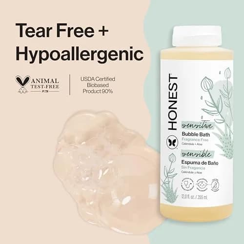 The Honest Company Fragrance-Free Bubble Bath 219ml (7.4 Fl Oz) | Hypoallergenic & Tear-Free for Sensitive Skin thumbnail 2