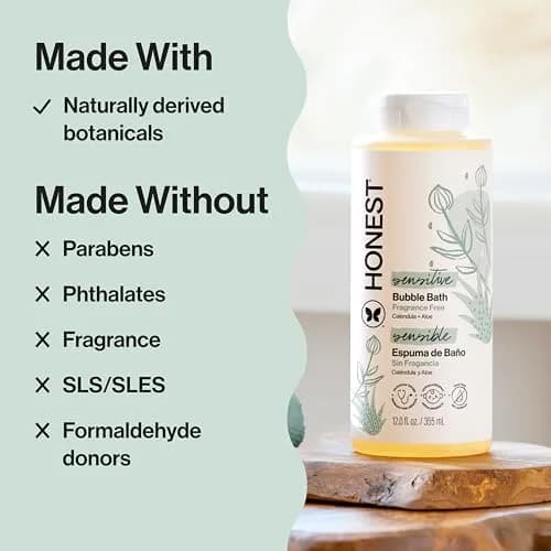 The Honest Company Fragrance-Free Bubble Bath 219ml (7.4 Fl Oz) | Hypoallergenic & Tear-Free for Sensitive Skin thumbnail 4