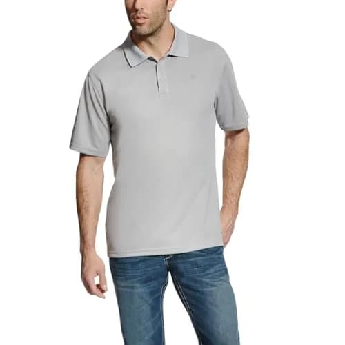 ARIAT Men's Tek Polo Shirt, Gray, XXL | Advanced sweat-wicking, odor-resistant, UPF sun protection thumbnail 3