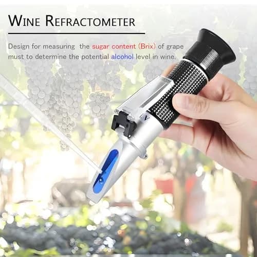 V·RESOURCING Wine Refractometer 0-40% Brix & 0-25% Alcohol | Handheld with ATC for Wine & Homebrew (100 words) thumbnail 2