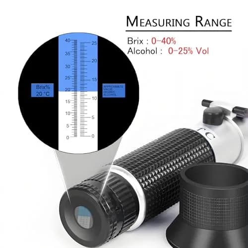 V·RESOURCING Wine Refractometer 0-40% Brix & 0-25% Alcohol | Handheld with ATC for Wine & Homebrew (100 words) thumbnail 3