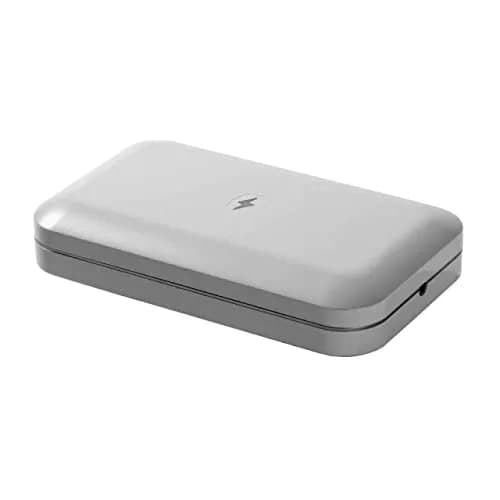 PhoneSoap 3 UV Phone Sanitizer Box & Dual Charger | 360° UVC Disinfection, Silver thumbnail 1