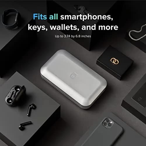 PhoneSoap 3 UV Phone Sanitizer Box & Dual Charger | 360° UVC Disinfection, Silver thumbnail 5