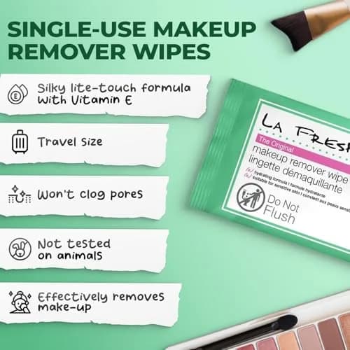 LA Fresh Makeup Remover Wipes with Vitamin E, 1200 Count | Floral Scent, Individually Sealed thumbnail 2