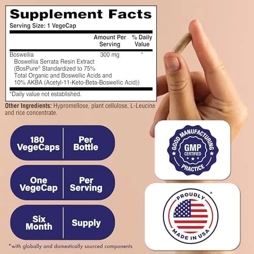 Health Thru Nutrition Boswellia 300mg 180 Capsules | Inflammation Support & Joint Health thumbnail 2