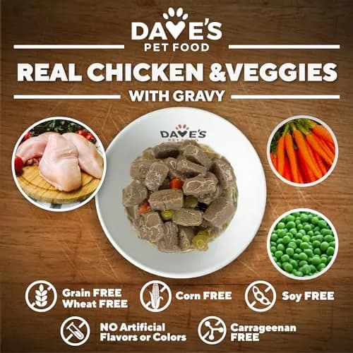 Dave's Pet Food Grain Free Dog Food, Chicken & Vegetable Gravy, 13.2oz | All Natural, Grain-Free Nutrition for Dogs thumbnail 4