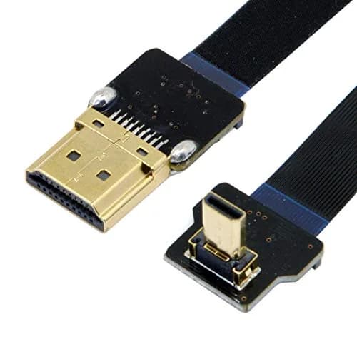 JSER CYFPV 90 Degree Up Angled Micro HDMI to HDMI Flat Cable 50cm | FPV Aerial Photography thumbnail 1