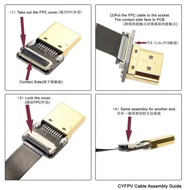 JSER CYFPV 90 Degree Up Angled Micro HDMI to HDMI Flat Cable 50cm | FPV Aerial Photography thumbnail 10