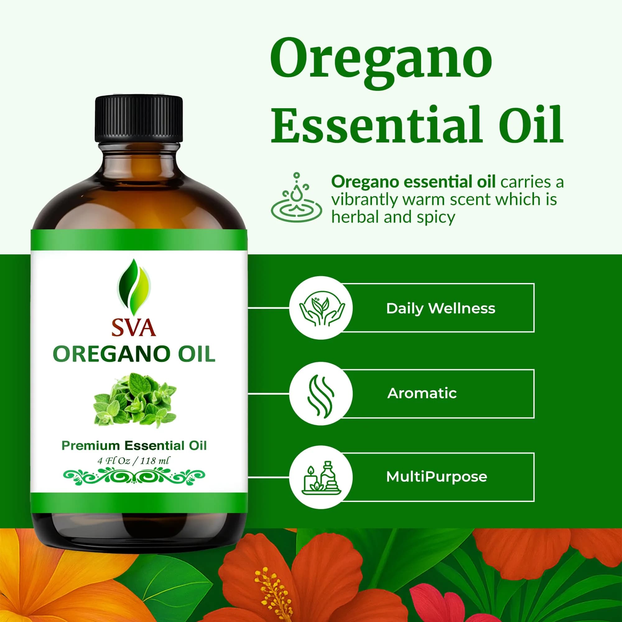 SVA ORGANICS Organic Oregano Essential Oil 4 Fl Oz (118 mL) - Pure & Natural - view 3
