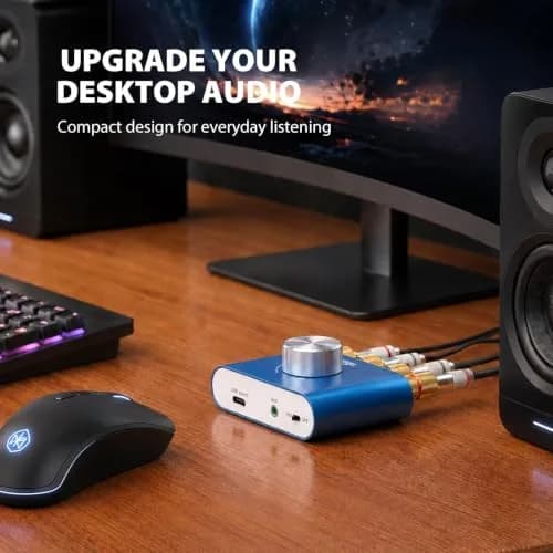 Facmogu F900S Mini Bluetooth 5.0 Power Amplifier 50Wx2 | Compact Stereo Amp for Home & Desk thumbnail 4