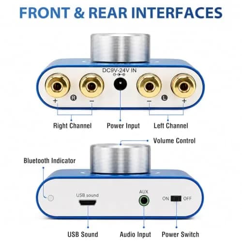 Facmogu F900S Mini Bluetooth 5.0 Power Amplifier 50Wx2 | Compact Stereo Amp for Home & Desk thumbnail 2