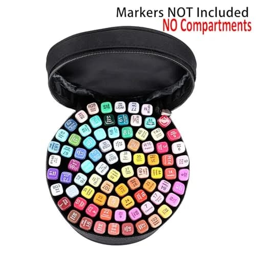 BTSKY Multifunction Marker Case - Zippered Canvas Pen Bag for 80 Markers | Travel & Organizer thumbnail 6