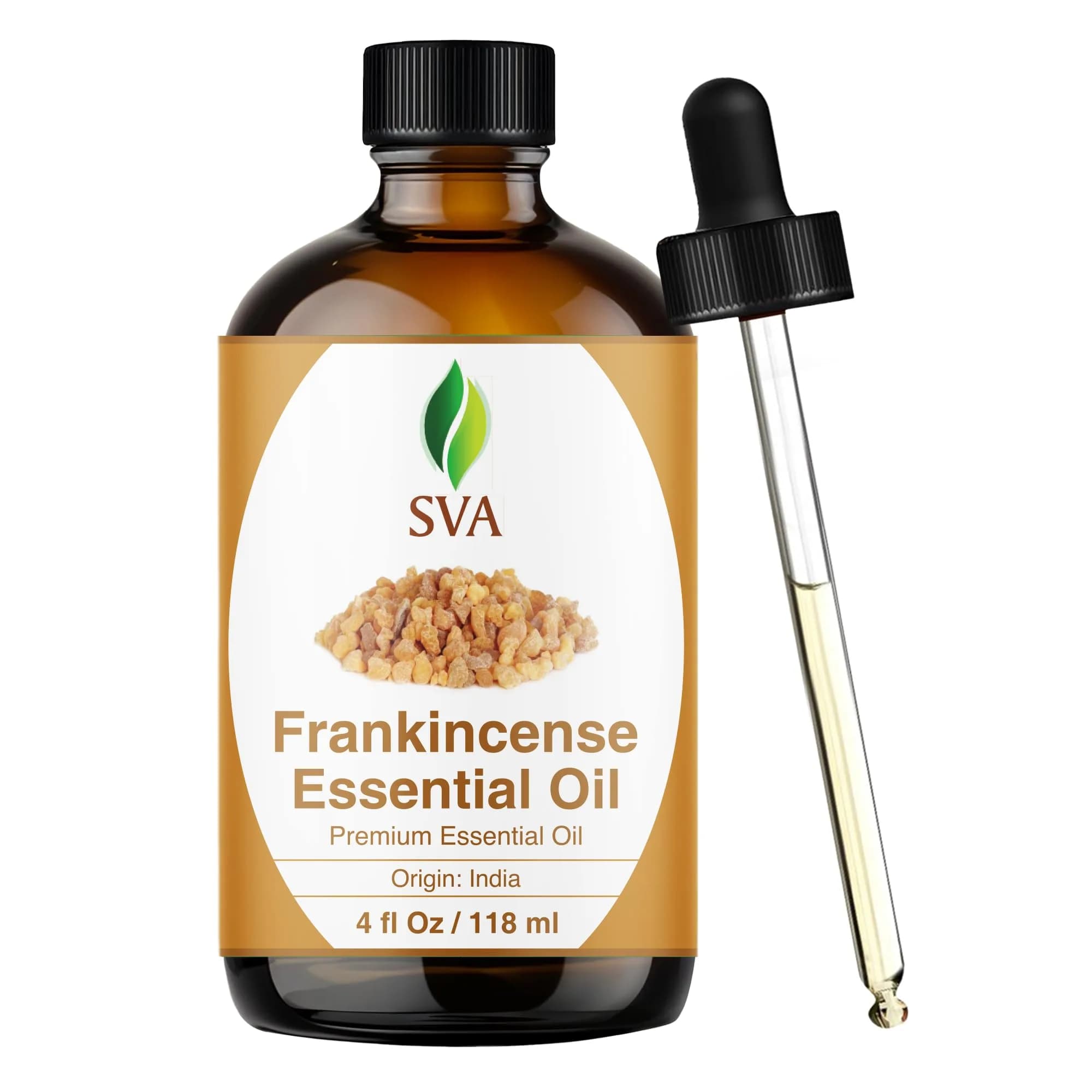 SVA ORGANICS Frankincense Essential Oil 118 ml (4 Fl Oz) | Pure Serrata Oil for Aromatherapy & Skin - main product image