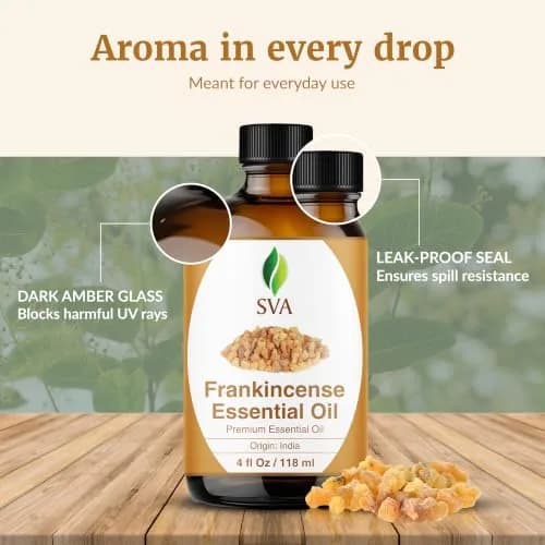 SVA ORGANICS Frankincense Essential Oil 118 ml (4 Fl Oz) | Pure Serrata Oil for Aromatherapy & Skin thumbnail 7