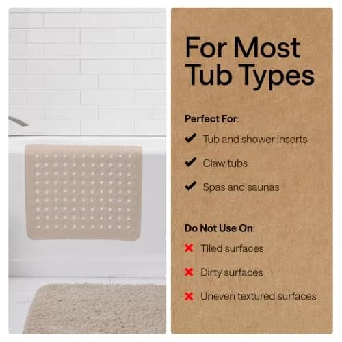 GORILLA GRIP Patented Bath Mat 89cm x 41cm | Hundreds of Suction Cups for Secure Grip & Easy Drainage thumbnail 5