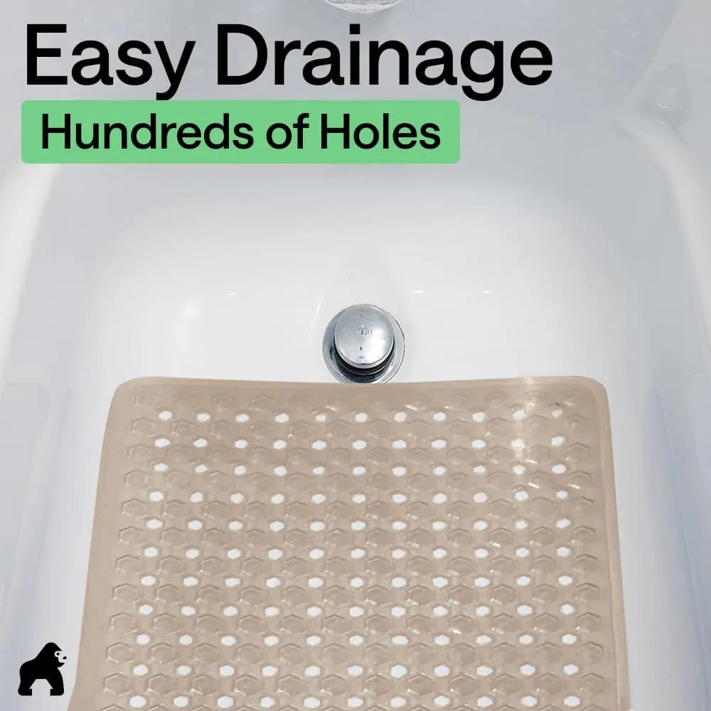 GORILLA GRIP Patented Bath Mat 89cm x 41cm | Hundreds of Suction Cups for Secure Grip & Easy Drainage - view 7