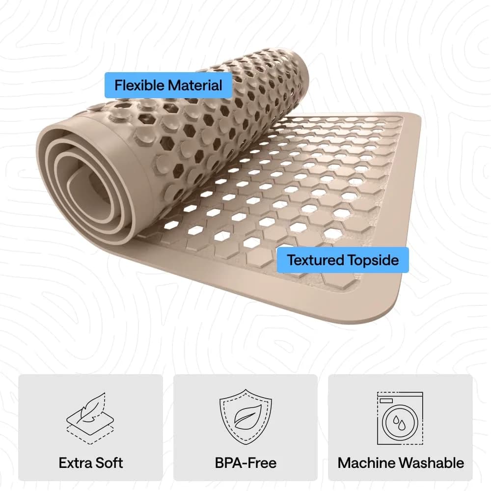 GORILLA GRIP Patented Bath Mat 89cm x 41cm | Hundreds of Suction Cups for Secure Grip & Easy Drainage - view 4
