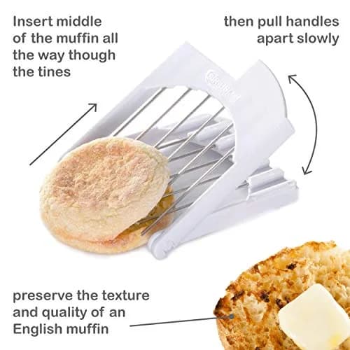 SIRIUS Chef English Muffin Splitter Tool | Stainless Steel Tines, Plastic Handles, 15.2 x 12 cm (6 x 4.75 Inches) thumbnail 5