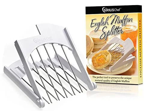 SIRIUS Chef English Muffin Splitter Tool | Stainless Steel Tines, Plastic Handles, 15.2 x 12 cm (6 x 4.75 Inches) thumbnail 1