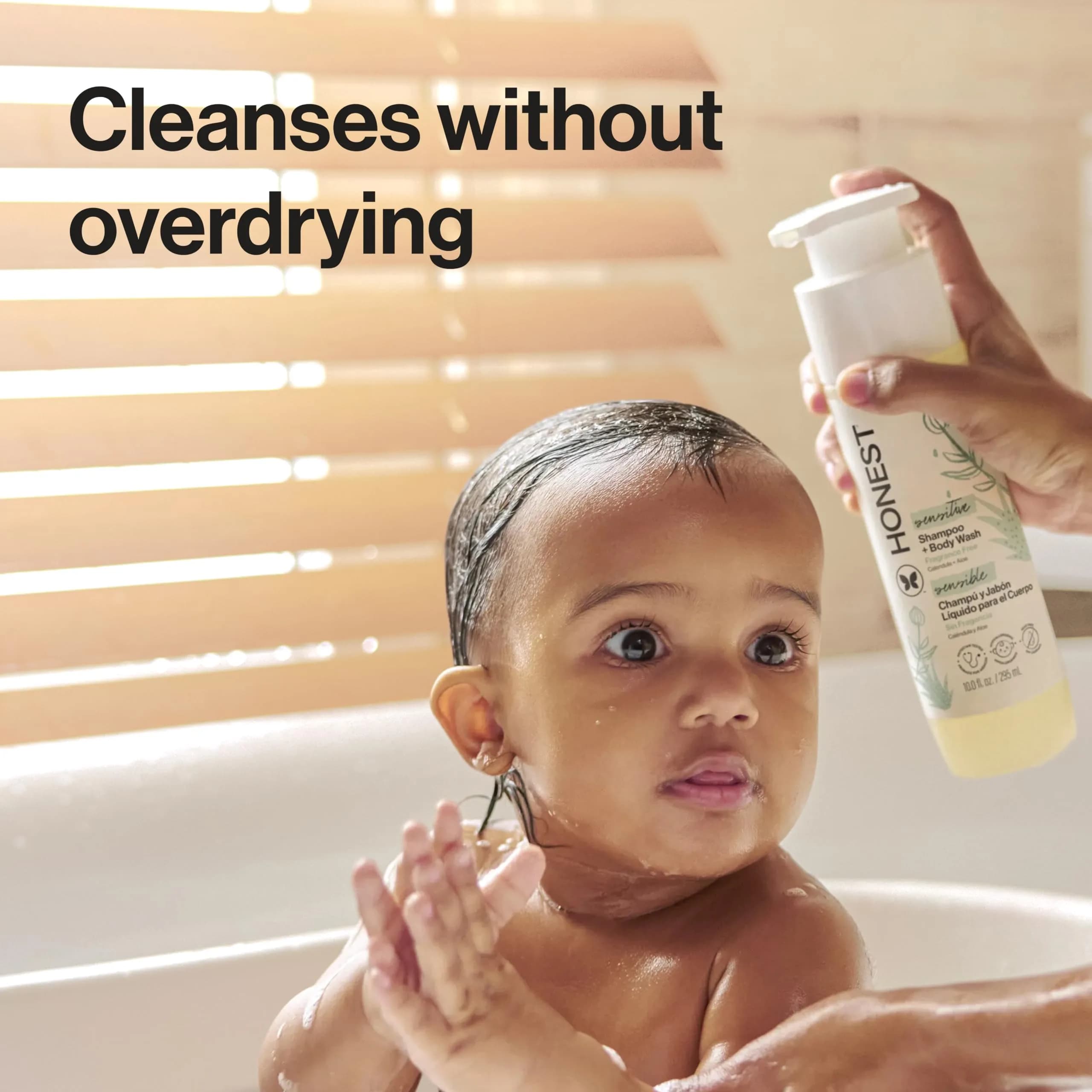 The Honest Company 2-in-1 Baby Shampoo & Body Wash Fragrance-Free Sensitive Skin 295ml (10 fl oz) | Gentle Cleanse for Delicate Skin - view 3