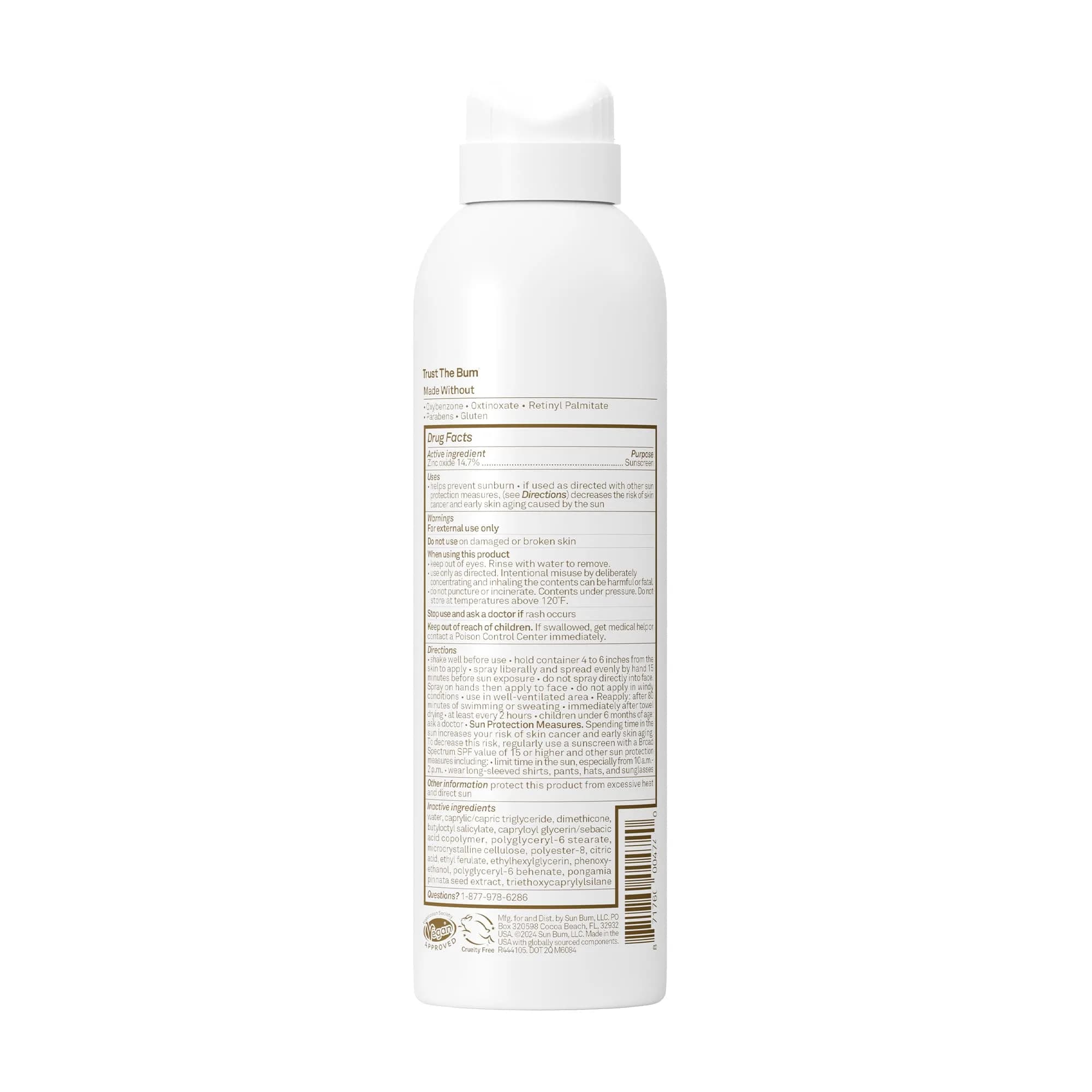 Sun Bum Mineral SPF 30 Sunscreen Body Spray (6 oz) | Hawaii 104 Act Compliant Protection - view 5