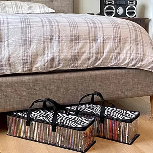 Evelots CD Storage Bags 2-Pack (Holds 96 Discs) | Zebra Print Media Organizer thumbnail 2